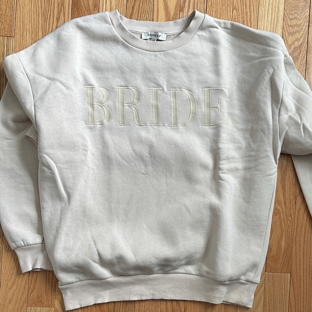 Francesca's Collections Cream Bride Crew Neck